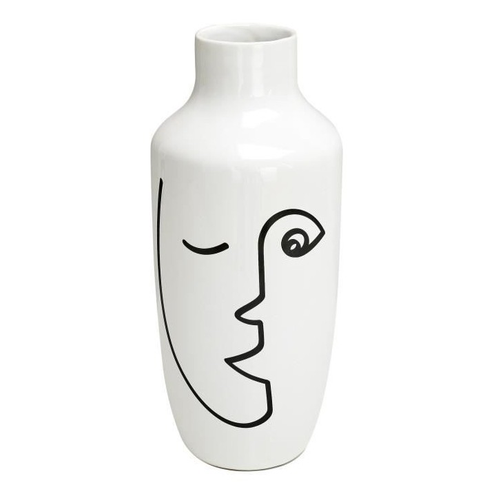 ARTY M6 Vase céramique - Blanc et noir