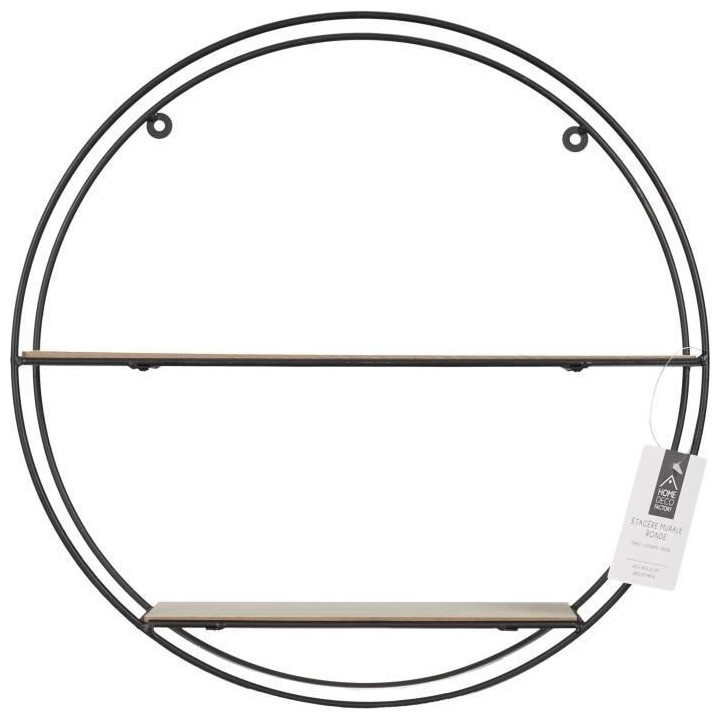 Etagere bois métal rond - 40 x 10 x 40 cm - CMP