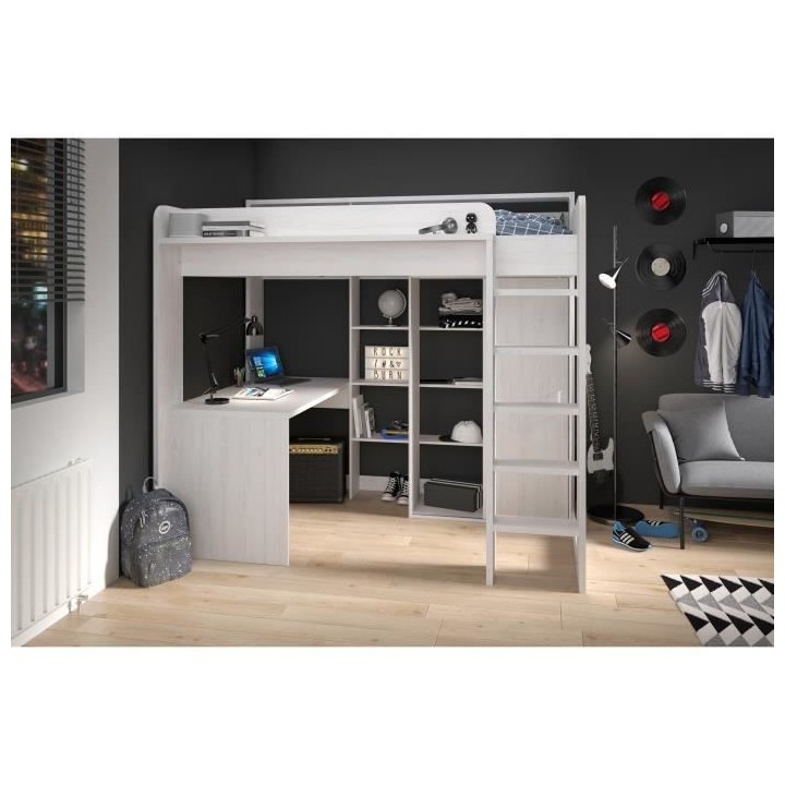 PARISOT Lena Lit combiné mezzanine enfant - Décor Pin Petterson - So