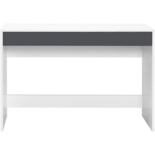 Bureau droit COMPO 2 tiroirs - Blanc et gris - L 110 x P 45 x H 74,6 c
