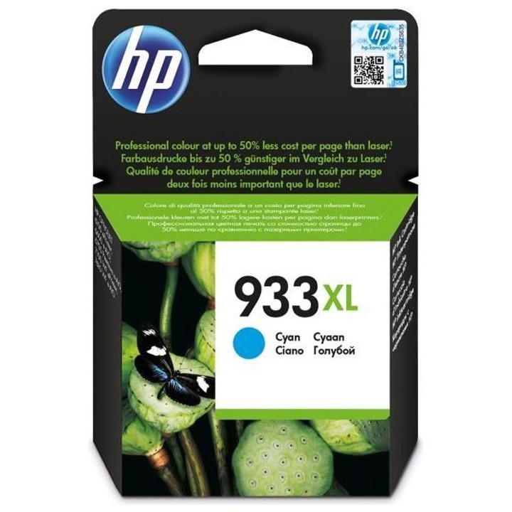 HP 933XL Cartouche d'encre cyan grande capacité authentique (CN054AE)