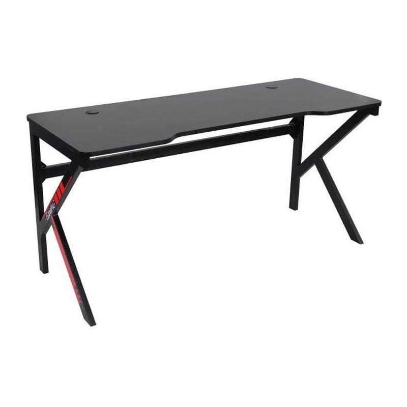 Bureau gaming ALPHA - Métal - Noir - L 150 x P 60 x H 72 cm