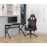 Bureau gaming ALPHA - Métal - Noir - L 150 x P 60 x H 72 cm