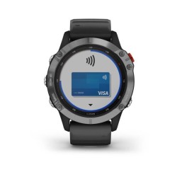 GARMIN Fenix 6 Solar - Montre connectée - Silver avec bracelet noir