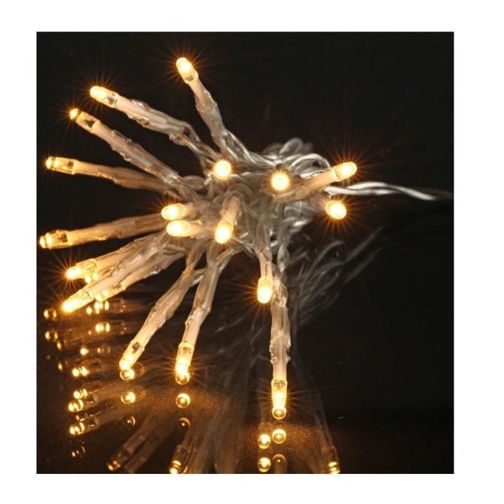 Guirlande de Noël 1000 LEDS - 8 fonctions - Fil transparent transfo 5