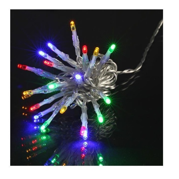 Guirlande de Noël 1000 LEDS - 8 fonctions - Fil transparent transfo 5