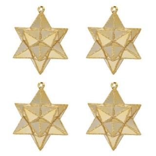 Lot de 4 Etoiles de Noël en PVC Doré 7 cm