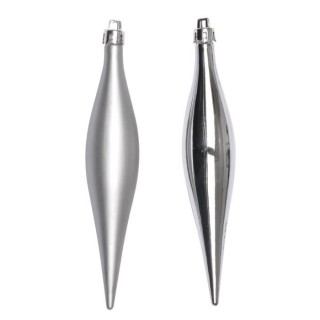 Set de 5 suspensions glaçons hauteur 15 cm argentée