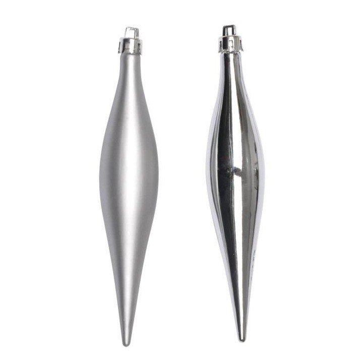 Set de 5 suspensions glaçons hauteur 15 cm argentée