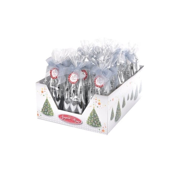 Set de 5 suspensions glaçons hauteur 15 cm argentée