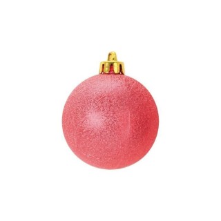 Set de 6 boules de noël chic diametre 6 cm rouge