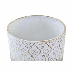 Set de pots DKD Home Decor Gris Doré Métal Blanc Bicolore Fer Arabe (35 x 35 x 53 cm)