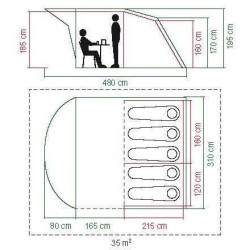 TENTE FAMILIALE 5 PERSONNES COLEMAN BLACKOUT BEDROOM ROCKY MOUTAIN 5 PLUS - 2 chambres - imperméable 4500mm - toile anti-uv - n