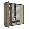 Armoire - Décor Chene Kronberg - 4 portes et 2 tiroirs - Chambre - L 198 x H 203,1 x 56,6 cm - COLORADO