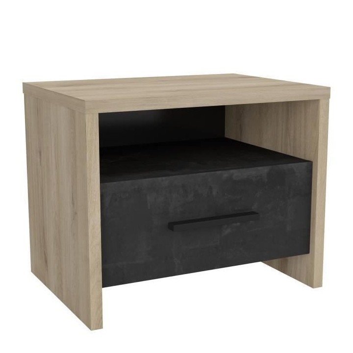 DEMEYERE Table de chevet 1 tiroir - Décor Chene Kronberg - L 49,6 x P