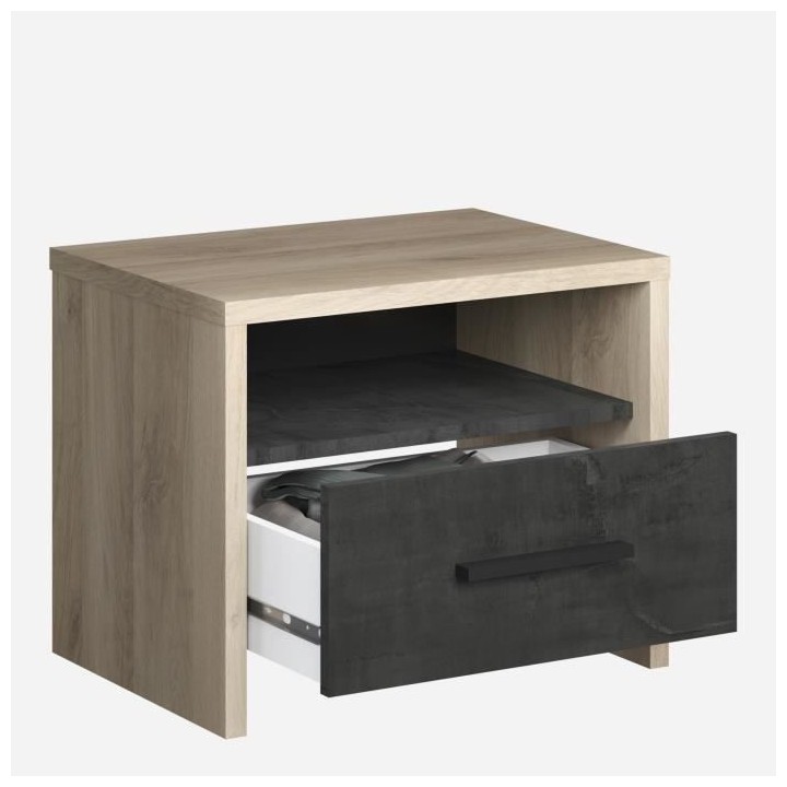 DEMEYERE Table de chevet 1 tiroir - Décor Chene Kronberg - L 49,6 x P