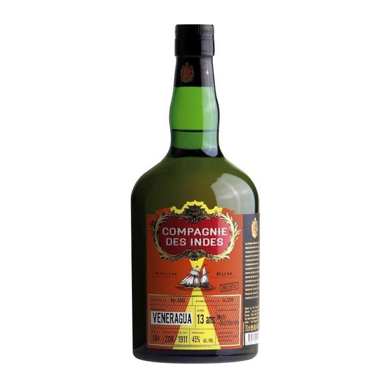 Compagnie des Indes Veneragua Multi Distilleries - 13 ans - Rhum vieux - 45.0% Vol. - 70 cl sous étui