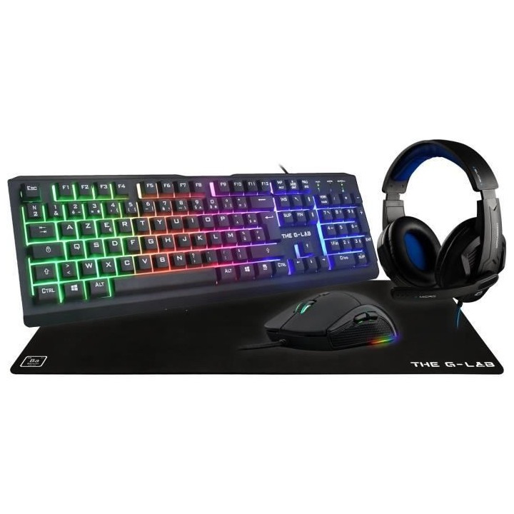 THE G-LAB Pack Gamer/combo CHROMIUM gaming - Keyz 160 FR, Kult 170, Ko