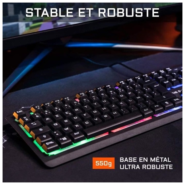 Pack Gaming Iridium - THE G-LAB - Clavier 160 FR + Souris Kult 170