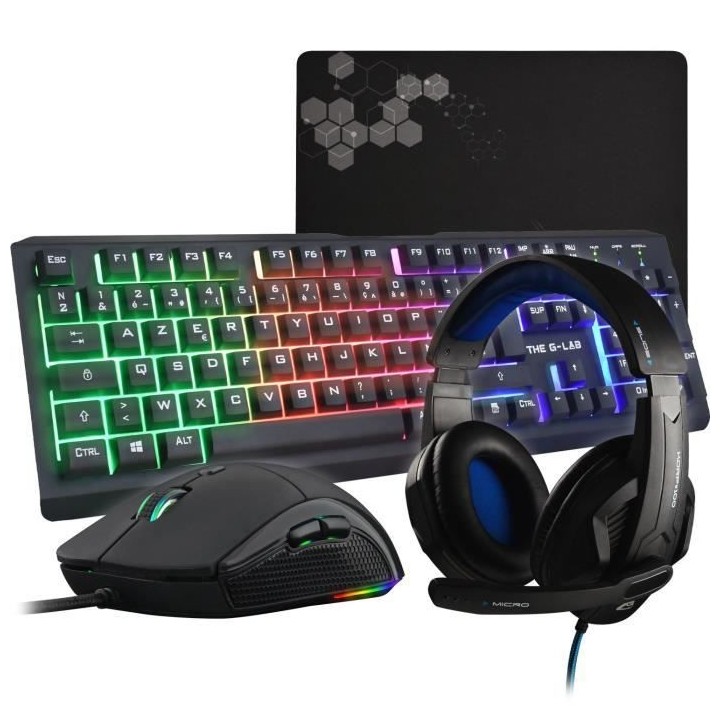 THE G-LAB COMBO-SELENIUM Combo Gaming Clavier-Souris-Casque-Tapis de S