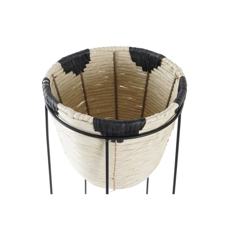 Cache-pot DKD Home Decor Naturel Noir Métal Colonial Fibre (30 x 30 x 62 cm)