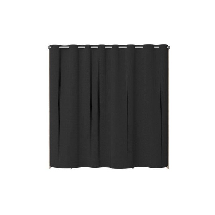 EKIPA Dressing avec rideau - 2 colonnes avec 2 tiroirs + 2 penderies -