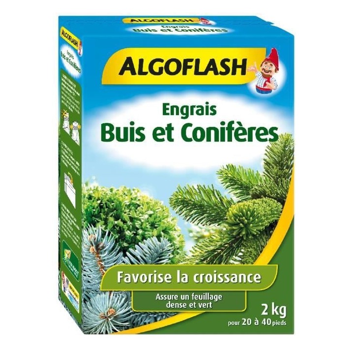 ALGOFLASH Engrais Buis et Coniferes - 2kg