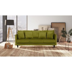 Canapé droit fixe 4 places - Velours vert sapin - Classique - CONSTANCE - L 212 x P 93 cm