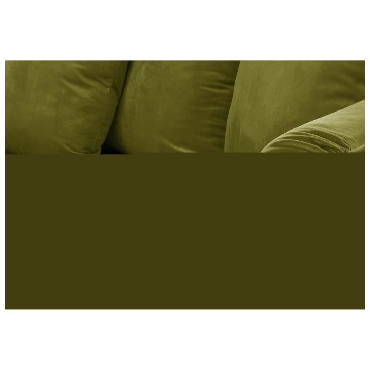 Canapé droit fixe 4 places - Velours vert sapin - Classique - CONSTAN