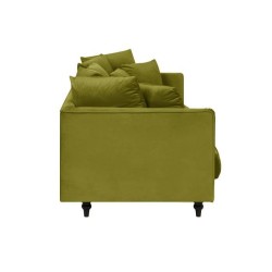 Canapé droit fixe 4 places - Velours vert sapin - Classique - CONSTANCE - L 212 x P 93 cm