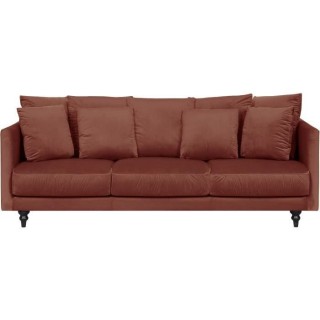 Canapé 4 Places - Velours rose terracotta - L212 x H87x P93 cm - Cons