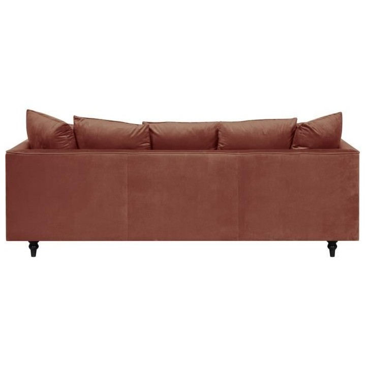 Canapé 4 Places - Velours rose terracotta - L212 x H87x P93 cm - Cons