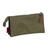 Trousse Fourre-Tout Triple Munich Class Noir Vert militaire (22 x 12 x 3 cm)