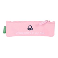 Trousse d'écolier Benetton Vichy Rose (20 x 6 x 1 cm)