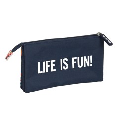 Trousse Fourre-Tout Triple El Niño Life is fun Multicouleur (22 x 12 x 3 cm)