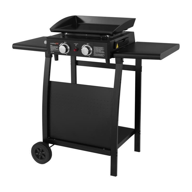 COOKING BOX Plancha gaz Valparaiso - 2 feux sur chariot - 48 x 36 cm