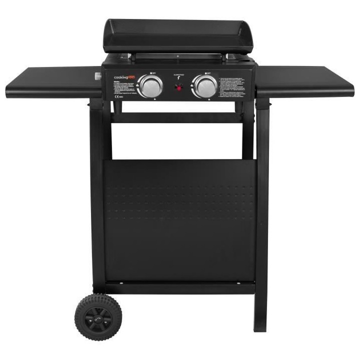 COOKING BOX Plancha gaz Valparaiso - 2 feux sur chariot - 48 x 36 cm