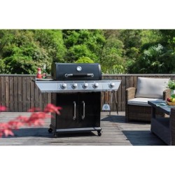 Barbecue Gaz DUKE 4 feux et brûleur latéral - Jusqu'a 14 convives - Housse de protection incluse - COOKINGBOX