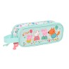 Trousse Fourre-Tout Double Peppa Pig Cosy corner Bleu clair (21 x 8 x 6 cm)