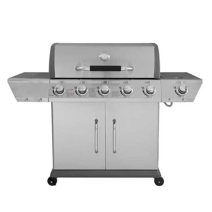 Barbecue Gaz DUKE INOX 5 feux et brûleur latéral - Jusqu'a 14 conviv