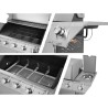 Barbecue Gaz DUKE INOX 5 feux et brûleur latéral - Jusqu'a 14 convives - Housse de protection incluse - COOKINGBOX