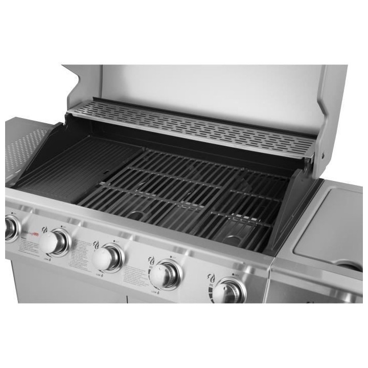 Barbecue Gaz DUKE INOX 5 feux et brûleur latéral - Jusqu'a 14 conviv