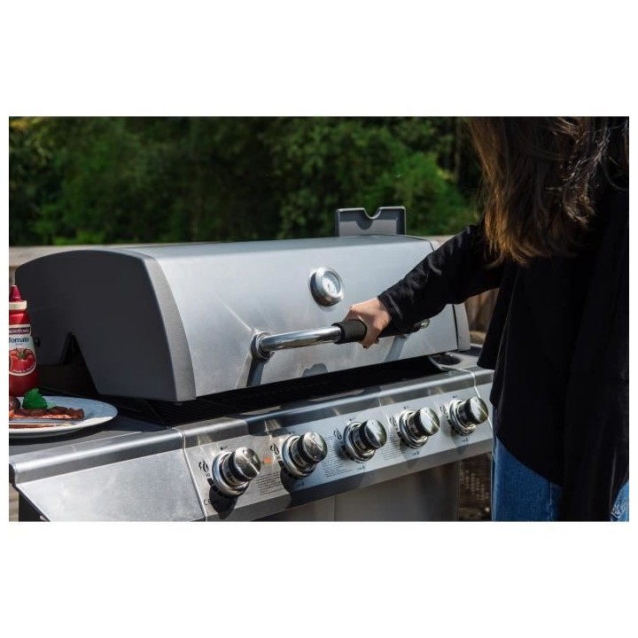 Barbecue Gaz DUKE INOX 5 feux et brûleur latéral - Jusqu'a 14 conviv