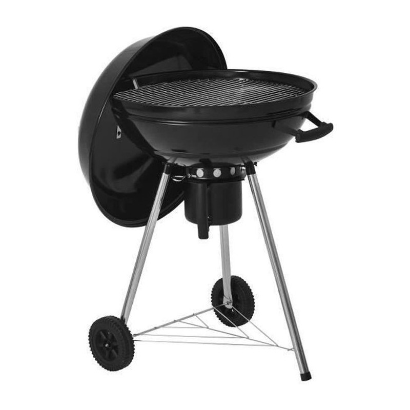 Barbecue a charbon GEORGES - Grille en acier chromé - Surface de cuisson : 58 cm - Noir