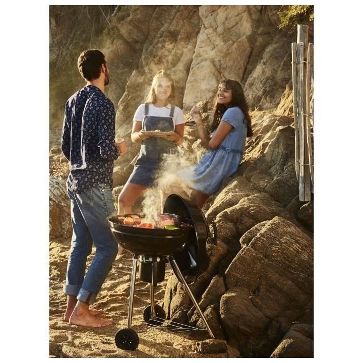 Barbecue a charbon GEORGES - Grille en acier chromé - Surface de cuis