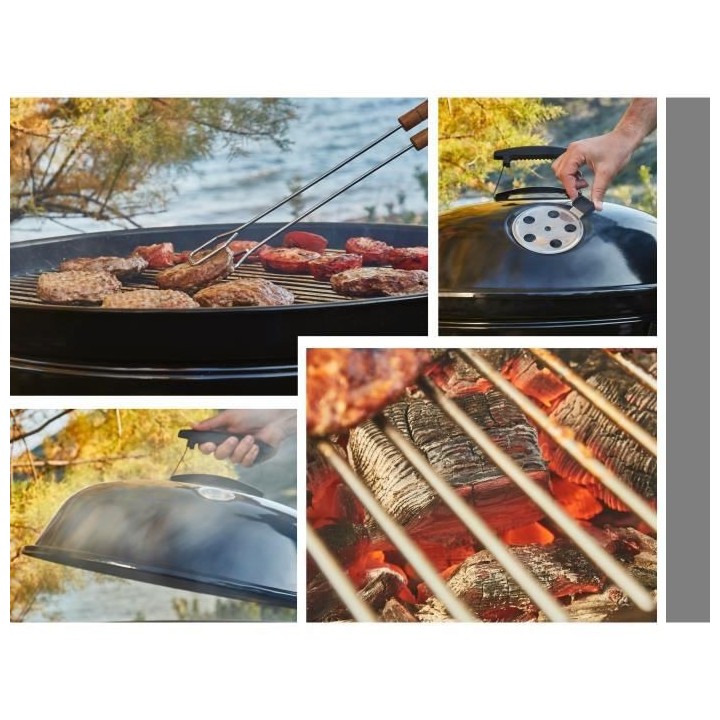 Barbecue a charbon GEORGES - Grille en acier chromé - Surface de cuis