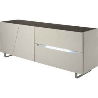 Enfilade - Blanc - 3 portes et 1 tiroir - COOPER - L160 x P50 x H46 cm