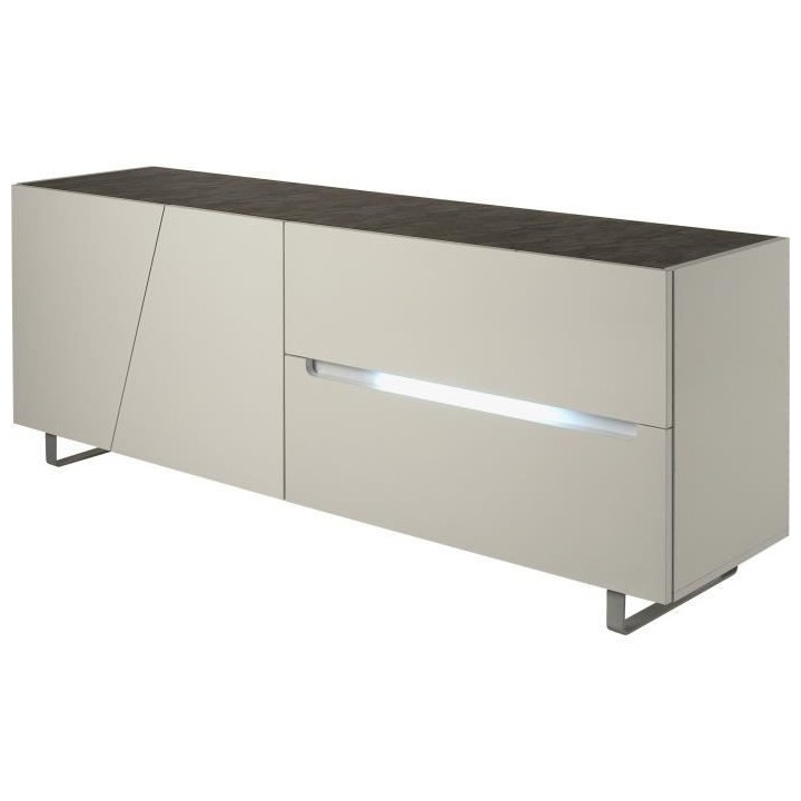 Enfilade - Blanc - 3 portes et 1 tiroir - COOPER - L160 x P50 x H46 cm