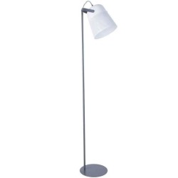 COREP Lampadaire abat-jour articulé - Métal - H145cm - Blanc et gris anthracite