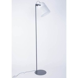 COREP Lampadaire abat-jour articulé - Métal - H145cm - Blanc et gris anthracite